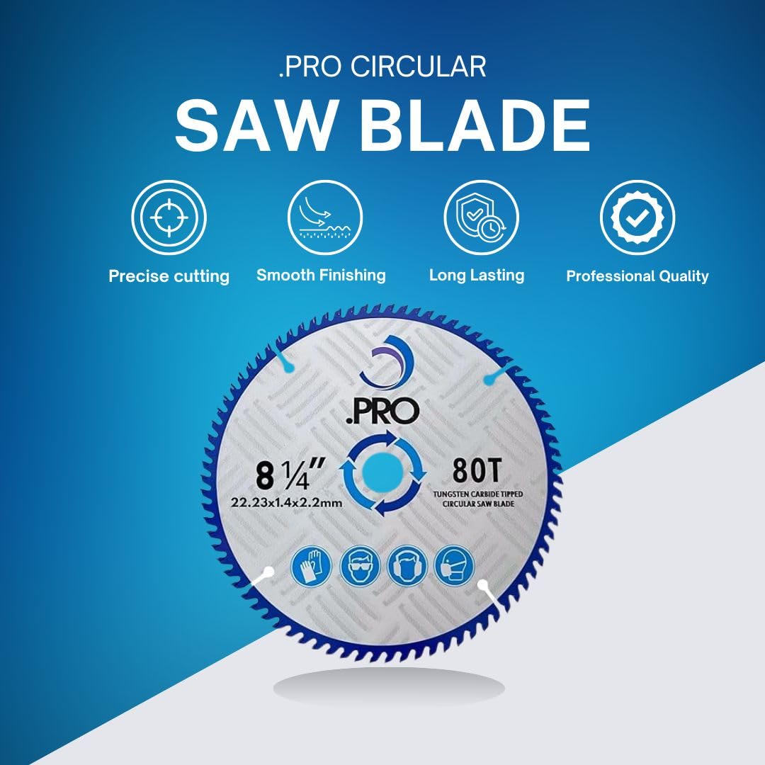 210mm TCT Circular Saw Blade 80T - 22mm Bore Professional Wood Cutting