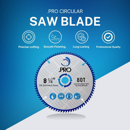 210mm TCT Circular Saw Blade 80T - 22mm Bore Professional Wood Cutting