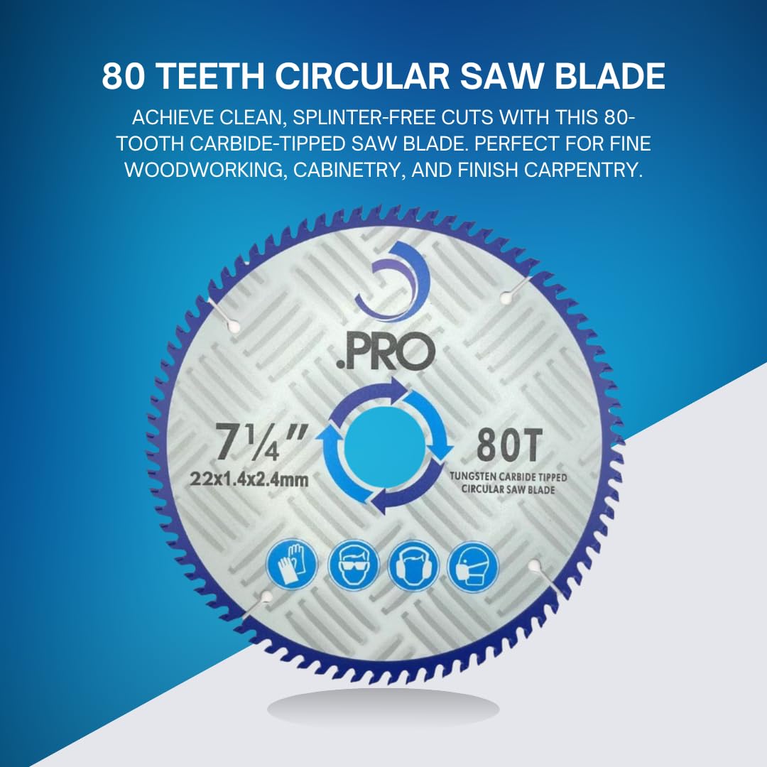 TCT Circular Saw Blade - 185mm 80T (22mm Bore + 20,16mm Reduction Rings)