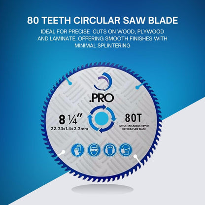 210mm TCT Circular Saw Blade 80T - 22mm Bore Professional Wood Cutting