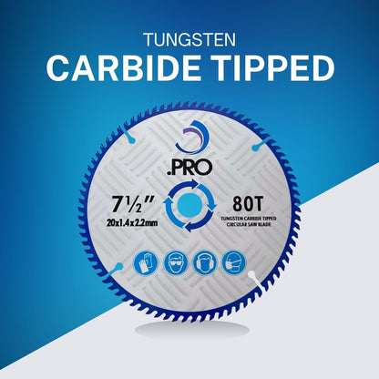 TCT Circular Saw Blade - 190mm 80T (30mm Bore + 25,20,16mm Reduction Rings)