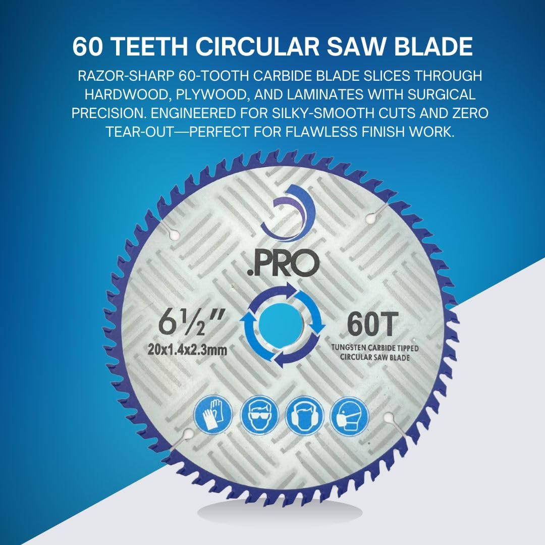 TCT Circular Saw Blade - 165mm 60T for Fast, Smooth Wood Cuts